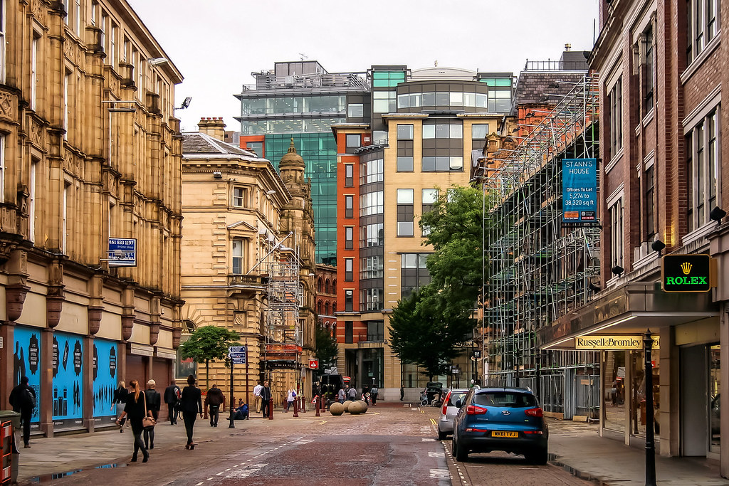 Driving through Manchester streets